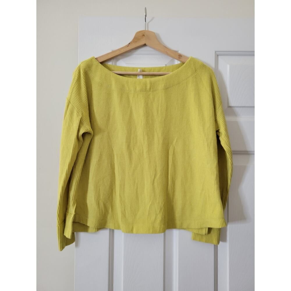 Anthropologie Daily Practice Mustard Yellow Knit Sweater Top Size XSmall